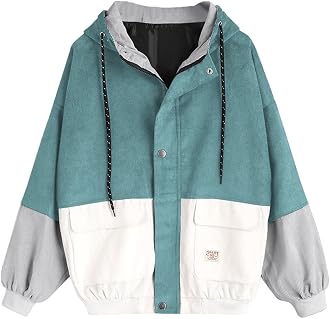 Corduroy Loose Hooded Jacket Vintage 
