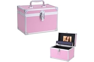 Buanson Combination Lock Boxes,6.3"x6.3"x9.45",Lockable Storage Box Medicine,Code Lock Box Money Jewelry,Security Lock Box Documents,Cosmetic Storage Box (Pink)