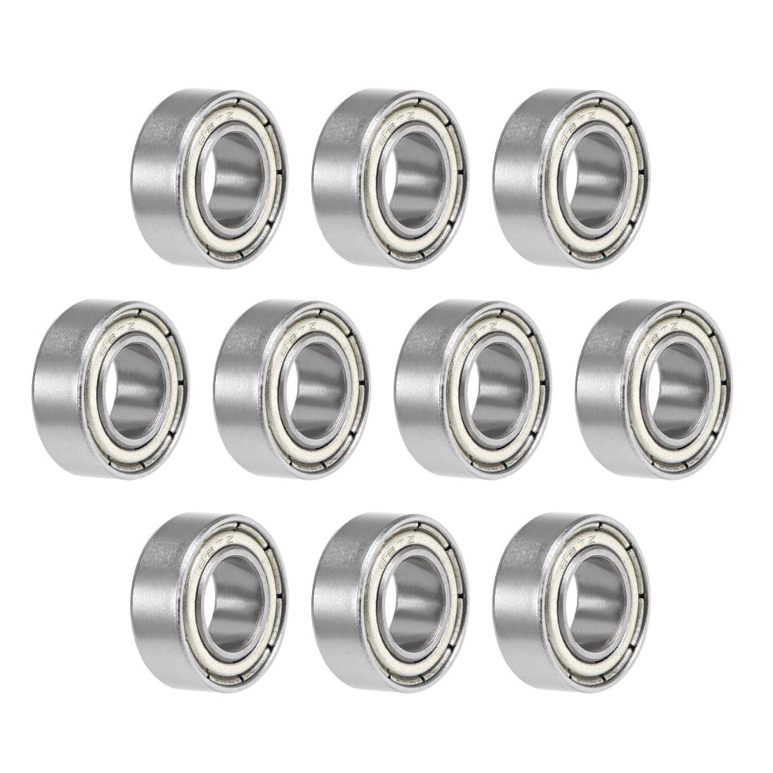 sourcing map 687ZZ Deep Groove Ball Bearings 7mm x 14mm x 5mm Double Shielded Chrome Steel Z2 10pcs