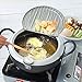Non-stick coating Frying pan with thermometer Tempura Fryer Pot, Mini Deep Fry Pan with Drainer Mini Deep frying pan with oil frying pan 10 IN