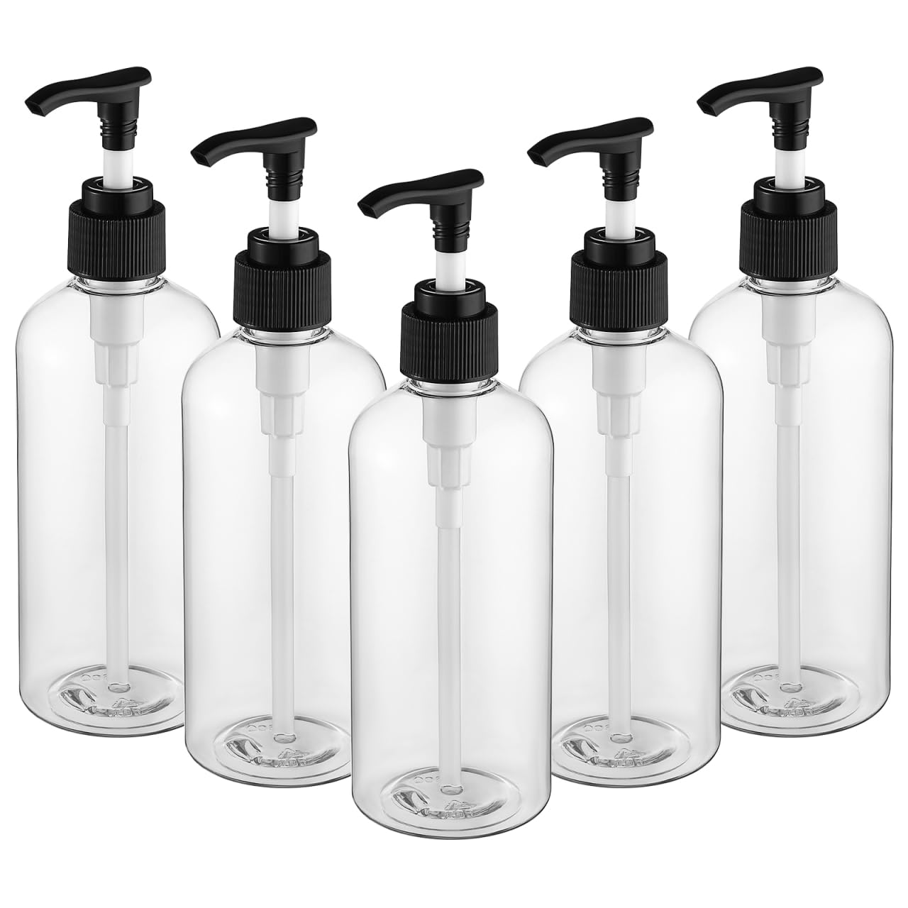 5pcs Pump Bottle Dispenser, 300ml Refillable Empty Press Pump Bottles, Plastic Liquid Soap Dispenser Storage Holder Container for Lotions, Shampoo, Conditioner