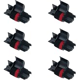 Printerfield IR40T Calculator Ink Roller Printer Ribbon 6 Pack -Black &amp; Red | IR-40T Ribbon for Sharp EL-1750V EL-1801V, Casio HR-100TM HR-150TM, Canon CP13 MP-12D, Adding Machine, Individually Sealed