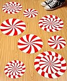 Peppermint Floor Decals Stickers for Christmas Candy Party Decoration 12 Pcs