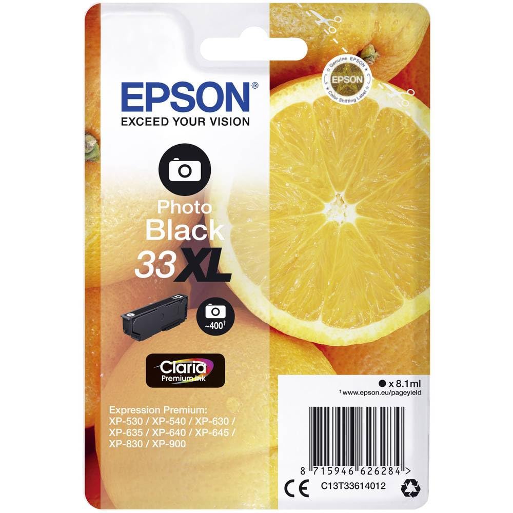 Epson 33XL Photo Black Oranges High Yield, Genuine, Claria Premium Ink