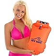 New Wave Swim Buoy - Swim Safety Float and Drybag for Open Water Swimmers, Triathletes, Kayakers and Snorkelers, Highly Visib