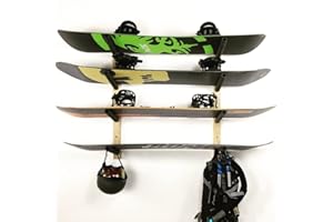 PRO BOARD RACKS Snowboard Wall Rack Mount (Holds 4 Boards)
