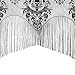 Xiaolanwelc@ Black Gothic Lace Tassel Skull Bat Valance Tulle Topper Shawl Fabric Tablecloth Halloween Haunted House Party Curtain 96.5 x 102 cm