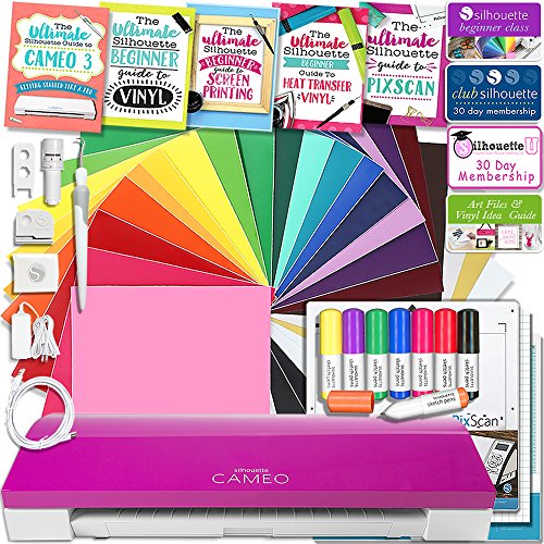 Silhouette Cameo 3 Limited PINK Edition Bluetooth Educational Bundle Oracal Vinyl, Guides, Class, Membership and More