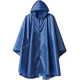 SaphiRose Rain Poncho Jacket Coat Hooded for Adults with Pockets