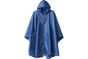 SaphiRose Rain Poncho Jacket Coat Hooded for Adults with Pockets
