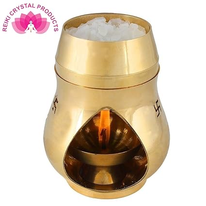 Reiki Crystal Products Brass Aroma Incense Burner Camphor Lamp Aroma Lamp Oil Burner Oil Diffuser with Diya