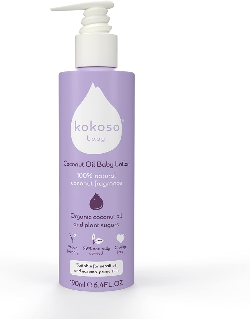 Kokoso Baby Coconut Oil Lotion 190ml Fragrance Free Nourishing Moisturiser