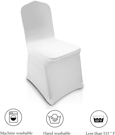 Amazon Com Modrine 100pcs White Chair Covers Spandex Lycra Metal