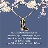 BUBGDYFO Cowgirl Country 14k Western Cowboy Boot Necklace Jewelry for Women - Perfect Western Jewelry for Women Cowgirl