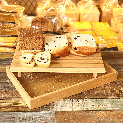 Bamboo Adjustable Bread Machine Wood Bread Slicer For Homemade Bread With Crumb Catcher Tray Creative Bread Slicing Guide