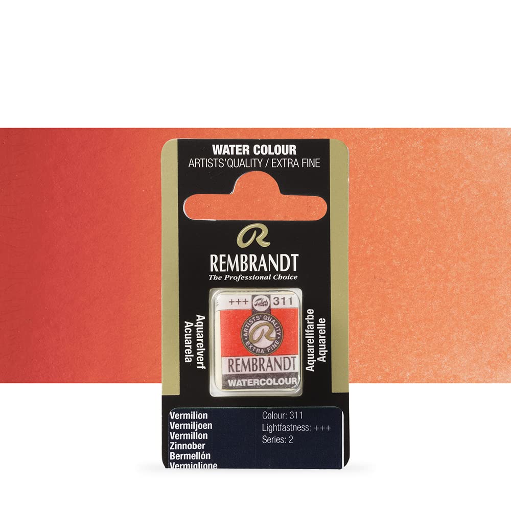 Rembrandt Talens Watercolour Paint : Half Pan Vermillion