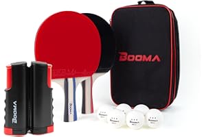 BOOMA Ping Pong Paddle Set | Premium Table Tennis Rackets | 3-Star Ping Pong Balls | Storage Case | Tennis Table | ITTF Appro