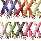12pcs Set Women's Fingerless Fishnet Gloves Costume Party Accessories (Set A)