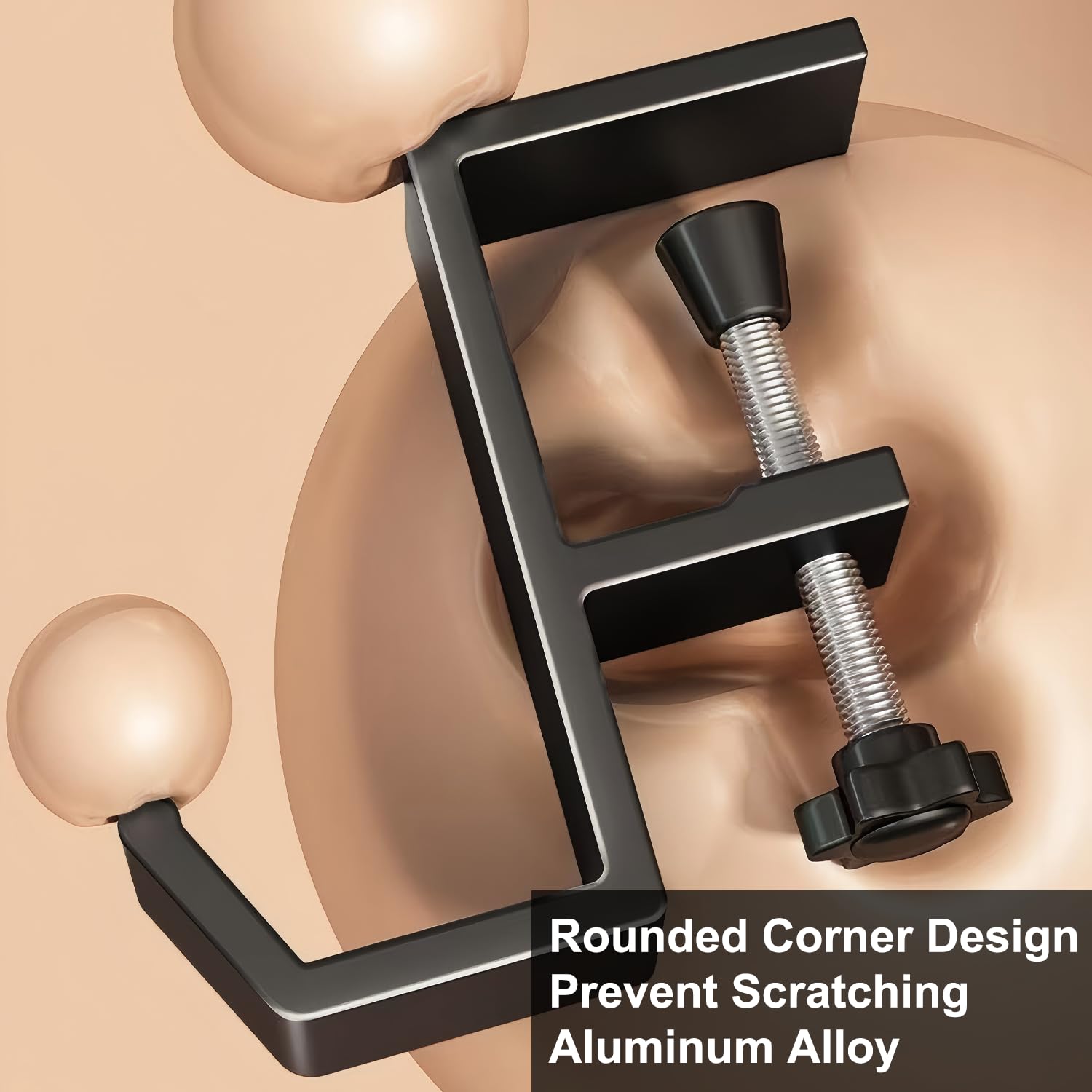 Headphone Stand Hanger Holder, Under Desk Aluminum Alloy Headset Stand with Fit for Gaming PC Accessories,Under Desk Clamp Hook Mount Suitable for Xbox/PS4 Controller, Office, Computer Desk (Black)