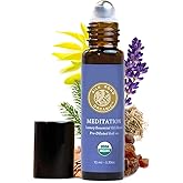 Silk Road Organic Meditation Essential Oil Empowering Blend Roll On,100% Pure USDA Certified Aromatherapy for Chakra Healing, Focus, Calming, Mindfulness & Spiritual Well-Being - 10ml Roller