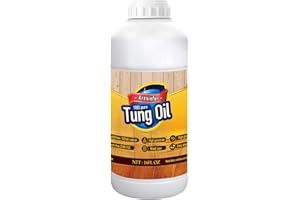 ARESINFOR 16OZ 100% Pure Tung Oil, Food Safe, Wood Sealer for Indoor & Outdoor Favored by Craftsmen for Furniture & Countertop，Premium Waterproof Natural Wood Finish and Sealer for Indoor