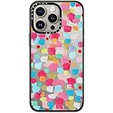 CASETiFY Compact iPhone 15 Pro Max Case [4 ft. 2X Military Grade Drop Protection/Slim/Lightweight] - Magenta Confetti - Clear Black