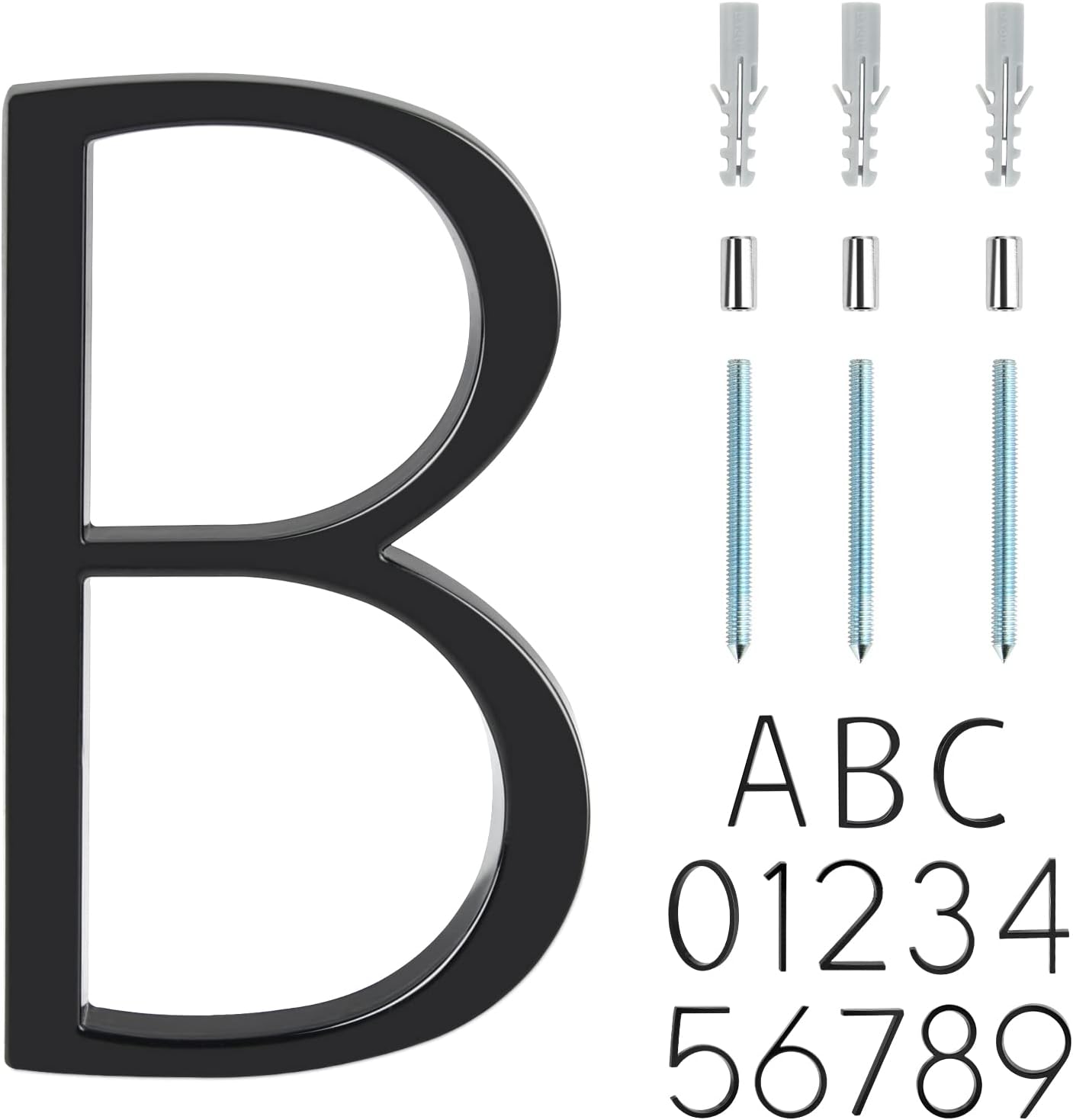 Address Signs - Covanm Floating House Letter B Black Floating Mount 5 Inch Modern House Letters B