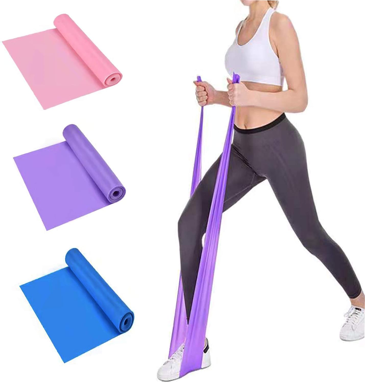 AILIFE Resistance Bands Set Women Men, Set of 3 Skin-Friendly Exercise Bands with 3 Resistance Levels
