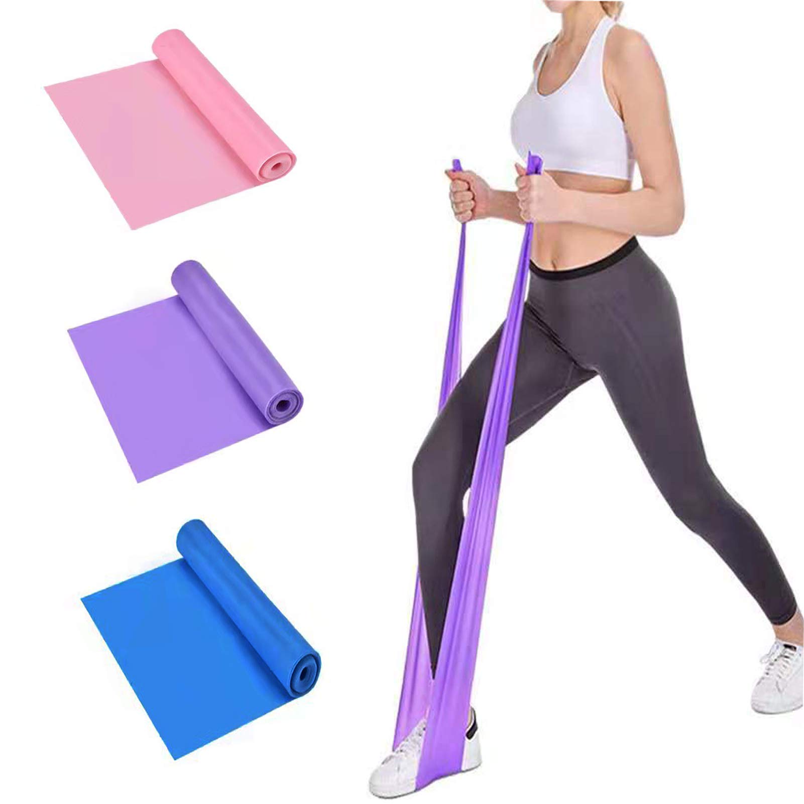 AILIFE Resistance Bands Set Women Men, Set of 3 Skin-Friendly Exercise Bands with 3 Resistance Levels, 1.5M Workout Resistance Bands Set for Strength Training,Yoga,Pilates,Fitness