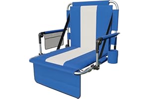 Daluvenix Folding Stadium Seat with Back & Cushion, Portable Stadium Chair with Cup Holder, Mesh Bag and Hide Hook,Bleacher Chair with Sturdy Frame for Sport Event, Beach,Concert