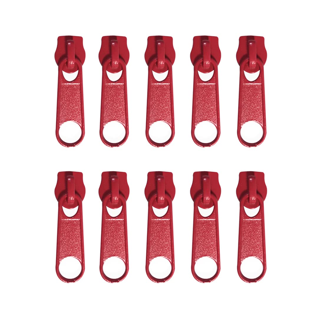 72 Metal Sliders for Nylon Zipper, Free Zipper Slider #5, Zipper Puller to Repair or Mount a Zipper, Red Sliders, (#5, 148)
