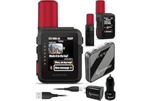 Garmin inReach Mini 3 Plus Rugged Global Satellite Communicator, Touchscreen Texting, Photo & Voice Messaging, Emergency SOS Messages & Battery Up to 350 Hours w/ Wearable4U Power Car/Wall Bundle