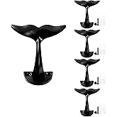 FKLOYP Black Whale Tail Wall Hooks (Set of 5), Heavy Duty, Wall Mounted, Decorative Wall Hooks Used for Hanging Coats, Towel, Robe, Wardrobe/Bathrooms, Ocean Nautical Home Decoration