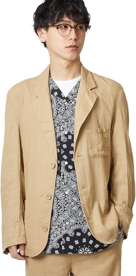 Amazon インプローブス テーラードジャケット リネン混テーテードジャケット メンズ コート ジャケット 通販