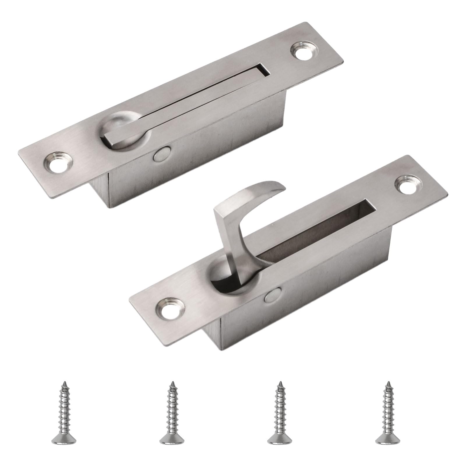 UFURMATE Flush Mount Door Pull, 2PCS 304 Stainless Steel Pocket Door Handle Brushed Flush Mount Edge Pull for Closet (100 * 20mm) — image 1