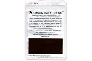 Samson Hair Fibers for Thinning Hair - 100% Undetectable Natural Formula - Completely Conceals Hair Loss in Seconds. Covers bald spots. Thicken your hair instantly - 25 Grams Refill (DARK BROWN)