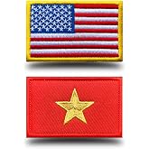 US Flag Vietnamese Flag Patch, Antrix 2 Pack American Flag Vietnam Flag Patch Military Tactical Flag Patches