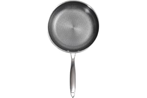 SUPVOX Honeycomb Stainless Steel Frying Pan 28Cm Nonstick Skillet for Vegetables and Steak on Induction