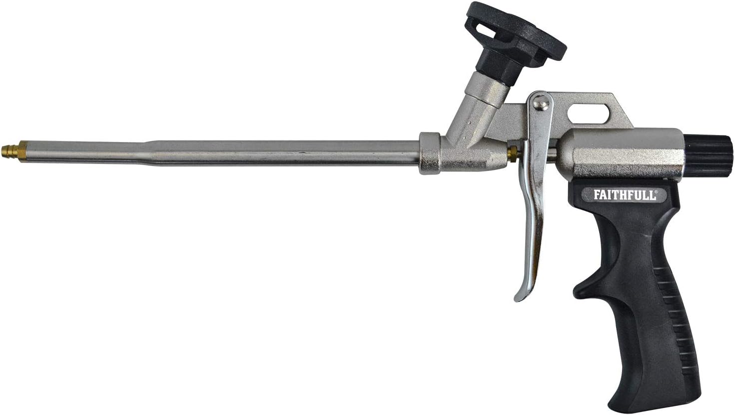 Faithfull Foam Spurt Gun, Stainless Steel Barrel & Needle, Sealant Dispensing Spray Applicator