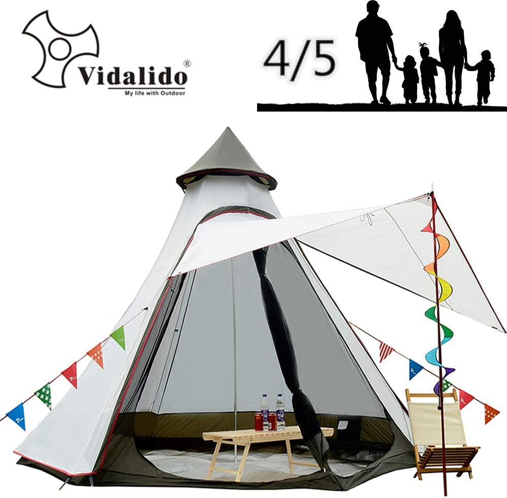Vidalido 12'x10'x8'Dome Camping Tent 5-6 Person 4 Season Double Layers Waterproof Anti-UV Windproof Tents Family Outdoor Camping Tent