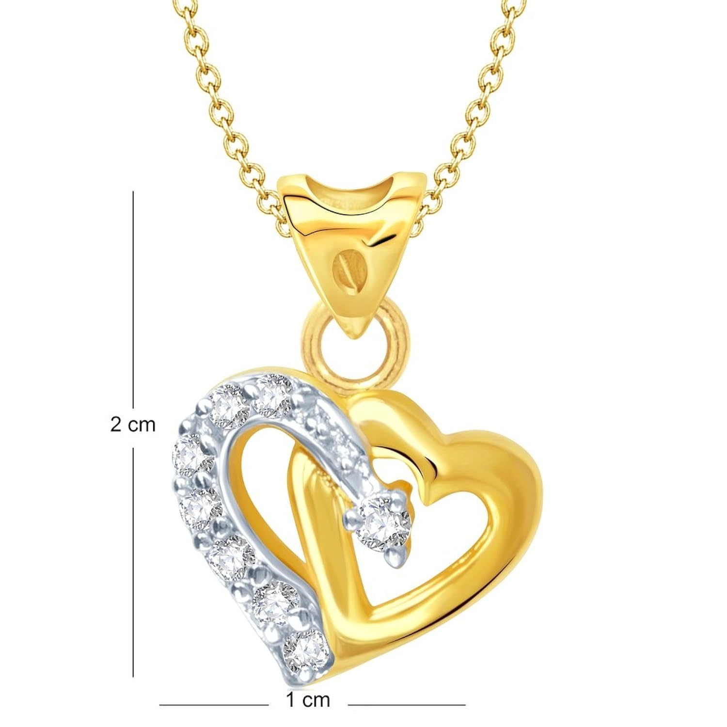 vina fashion jewellery gold and rhodium plated pendant necklace for girls