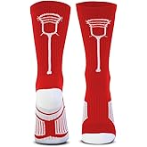 ChalkTalkSPORTS Lacrosse Performance Crew Socks - Retro Stick - Youth & Adult - Multiple Colors - Lax Mid-Calf Socks