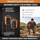 WrightFits Heavy Duty Gel Knee Pads Work Adjustable Straps Foam Construction view 5