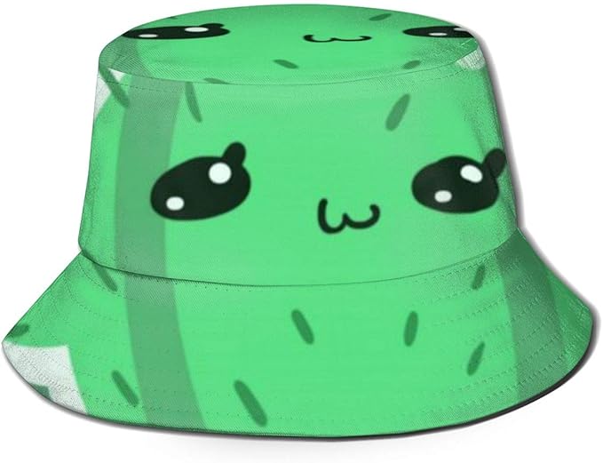 Ygoner Flat Top Breathable Bucket Hats Cactus Unisex Funny Bucket Hat