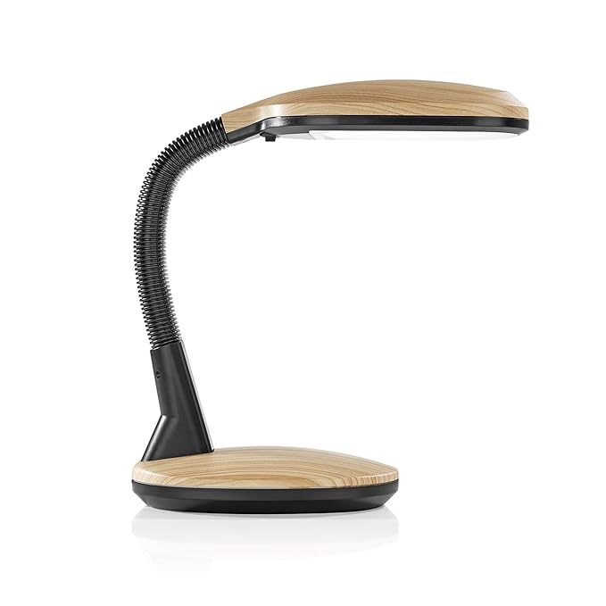 EASYmaxx LED-Tischleuchte Daylight | Tageslichtlampe, Augenschonend, Energiesparend | flexibler Lampenhals (Buche)