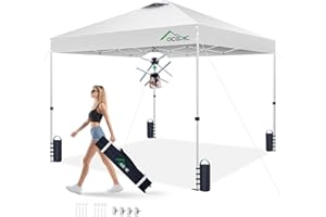 Acepic 10x10 Pop Up Canopy Tent with 300D Silver-Coating Top,Easy Setup Canopy Tent Instant Portable Shelter with 1-Button Pu