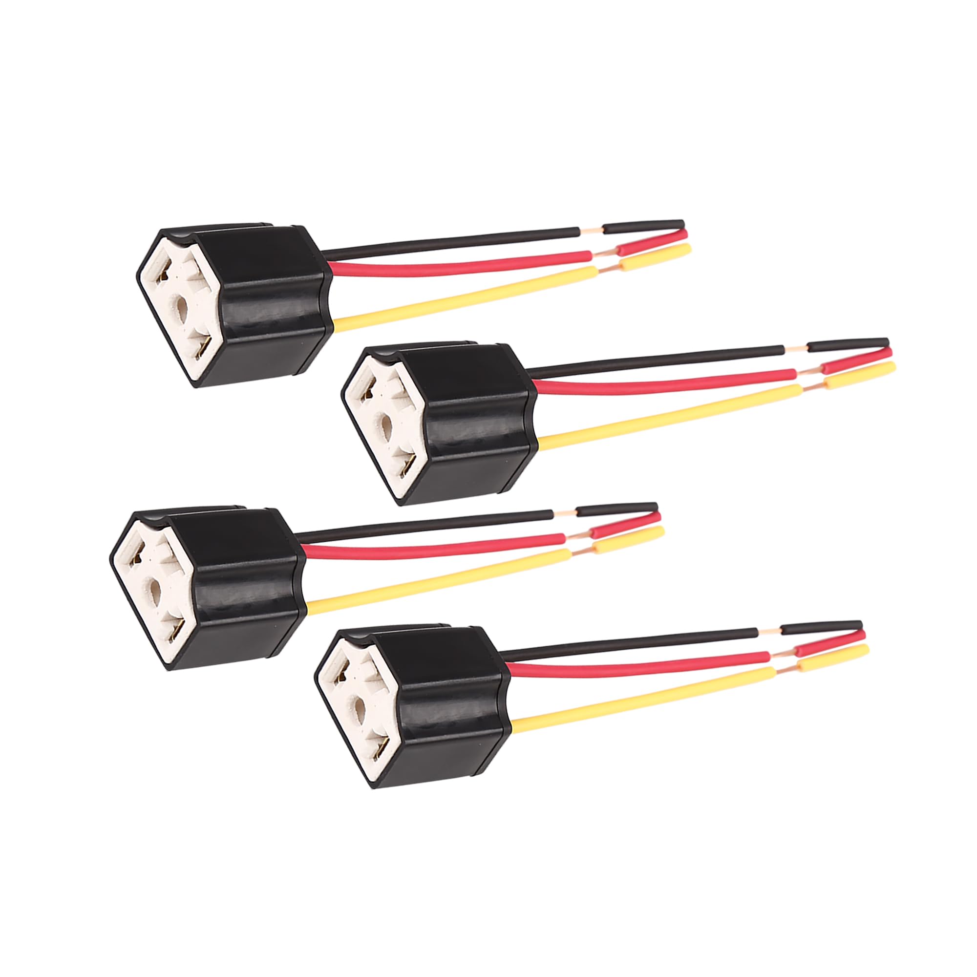 VekAuto 4 Pcs Light Socket, DC 12V H4 Universal for Car Metal Multicolor