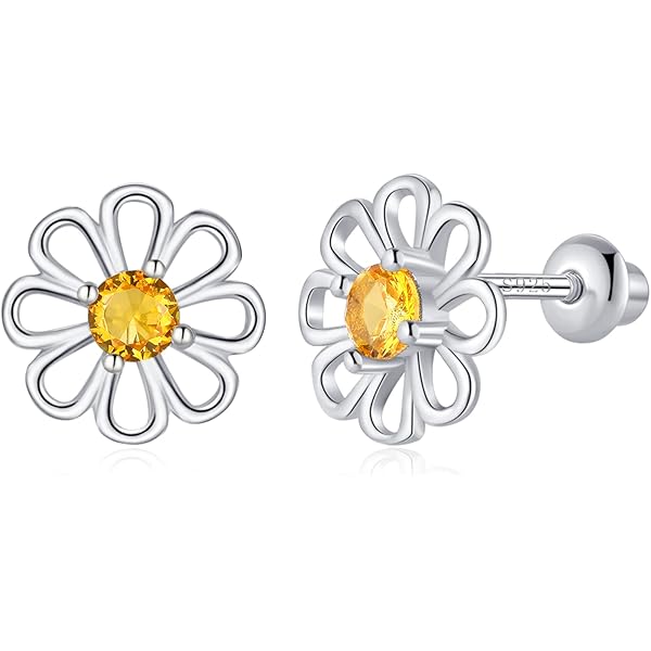 Women Girl Silver Daisy Flowers After Hanging Double Stud - Foto 9