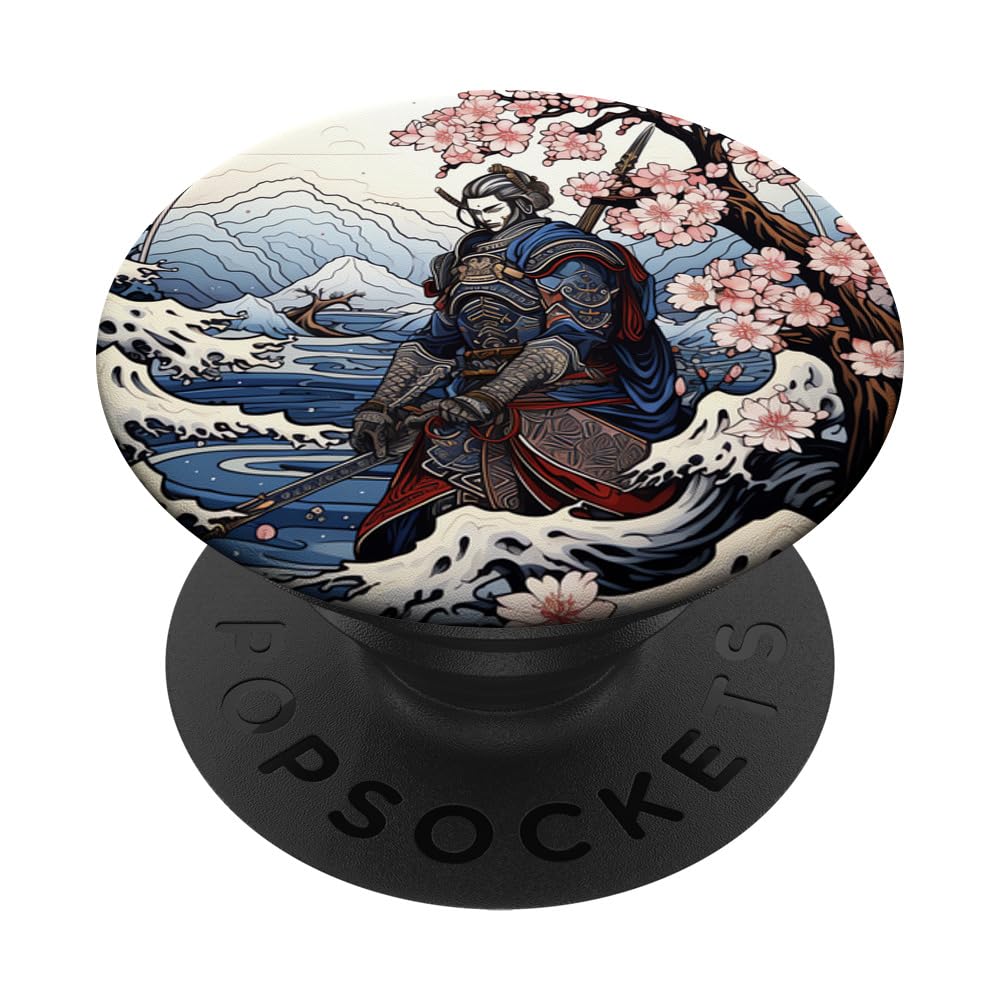 Eternal Elegance Unmasked Samurai Chroniclee Heart of Japan PopSockets Swappable PopGrip