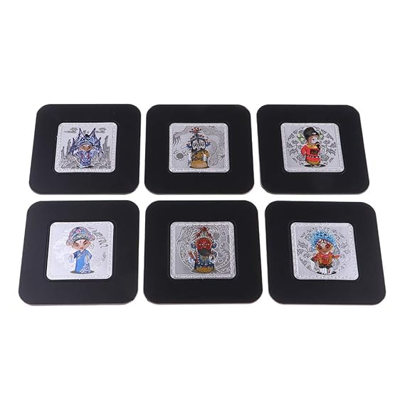 FLAMEER 6 Stück Glasuntersetzer Getränke Untersetzer für Tisch, Tassen, Gläser - Typ 1